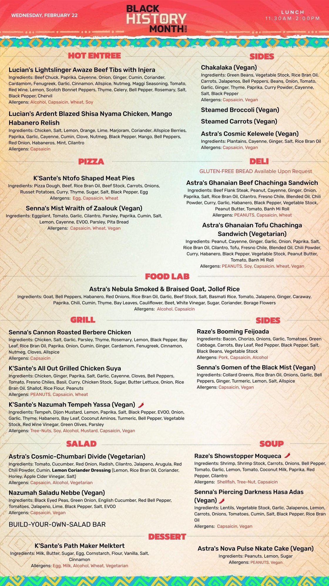 Riot Games Black History Month African diaspora menu